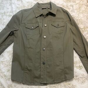 Chico's Green Lightweight Shirt Jacket with Collared Neckline